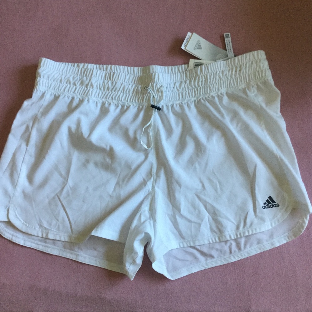 Adidas Aeroready white pacer shorts NWT